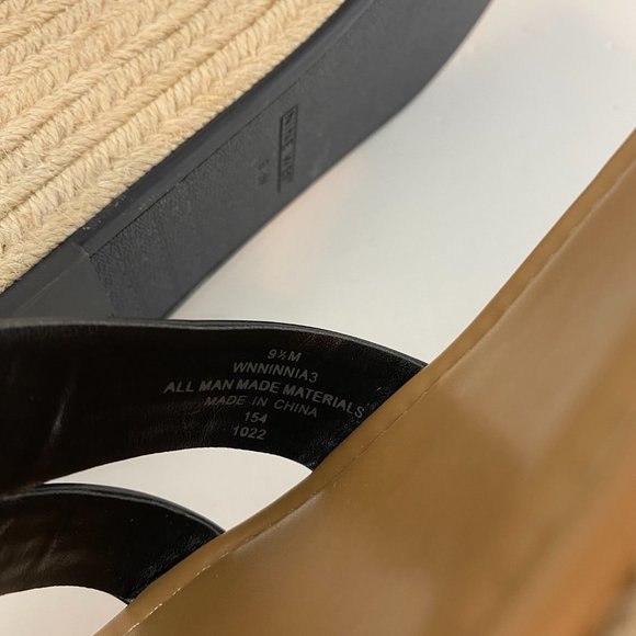 Nine West Wedge Sandal Size 9.5 Platform Ninnia Square Toe Espadrille Buckle New - Picture 7 of 7